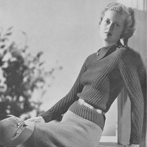 Huntingdon • 1930s Paris Knitting Minerva • 30s Women's Day Dress Pullover Sweater Jacket Suit Blouse Top Pattern • Vintage Patterns PDF