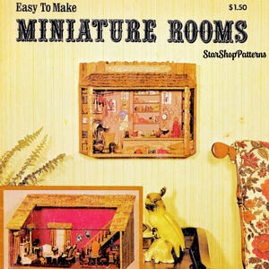 Vintage Miniature Dollhouse Furniture Pattern Book PDF eBook • Toy Doll House 1:12 Scale Plan Mini Piano Chair Clock Dresser Lamp Table Sofa