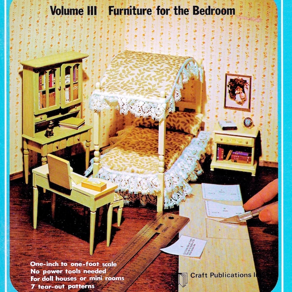 1:12 Scale Miniature Metal Bed – Dollhouse Furniture With Mattress & Pillow - View #4