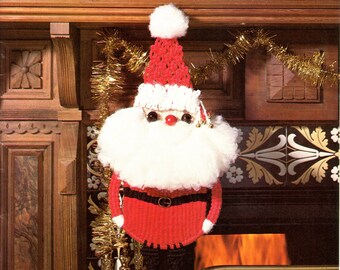 Jolly St. Nick • Perchas navideñas de Macramé de los años 70 • Libro de patrones para colgantes navideños • Colgador de plantas vintage de los años 70 • Libro retro PDF