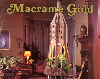Vintage macramé-patronenboek pdf • Uil, kerstman, kunst aan de muur, sieraden, portemonnee, draagtas