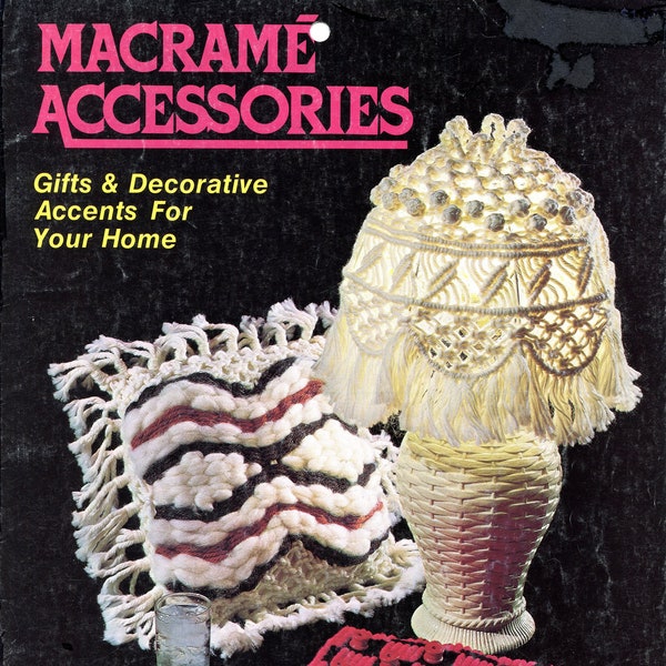 Macramé Accessories • 1970s Macrame Purse Home Mirror Lamp Giraffe • Macrame Pattern Book • 70s Vintage Macrame Booklet • Retro PDF