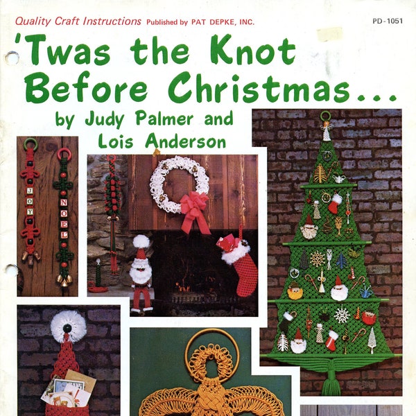 Macramé Christmas • 1970s Santa Tree Ornament Angel Noel Wreath • Vintage Macrame Booklet • Xmas Macrame Pattern Book • 70s Vintage • PDF