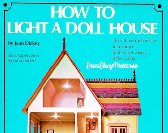 Vintage Miniatur Puppenhaus Beleuchtungsmuster Buch PDF eBook • Spielzeug Puppenhaus Maßstab 1:12 Beleuchtungsschema Mini Lichter Glühbirne Verkabelung