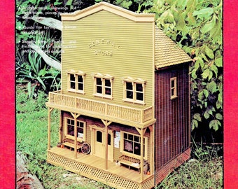 Vintage Dollhouse Furniture Pattern Book PDF • 1:12 ScaleMiniature General Store Construction Plan Toy Plywood Doll House Schematic Mini