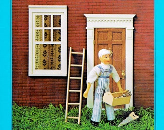 Vintage Puppenhaus Musterbuch PDF • Miniatur Puppenhaus Fensterverkleidung Tür Treppe Spielzeug