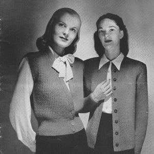 Textured Twinset • 1940s Knitting Knit Top Vest Cardigan Sweater • 40s Jack Frost 52 Vintage Pattern • Women&#39;s Patterns Digital PDF