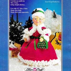 Vintage Crochet Mrs Claus Doll Pattern Book PDF Christmas Mrs Santa ...