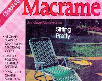 Macrame Chairs • 1980s Macrame Patio Lawn Chair Folding Deck Furniture Sports Ottoman • Pattern Book Booklet • 70s Vintage Books • Retro PDF