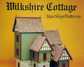 Vintage Dollhouse Furniture Pattern Book PDF Miniature Toy Fairy Cottage Plywood Tudor Doll House 1:12 Scale Plan Schematic Mini Home eBook