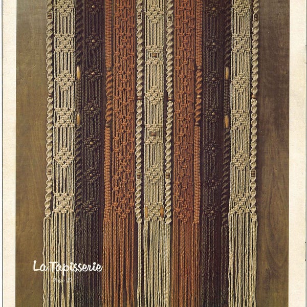 La Tapisserie • Macrame 1970s Beaded Wall Art • Hanging Bead Curtain • Vintage Macramé Pattern Book • Boho Hippie • Digital Download PDF