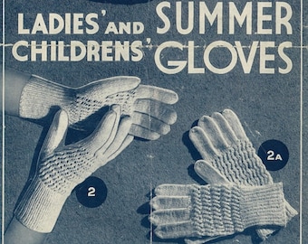 1930s Gloves Knitting Pattern PDF • Ladies & Girls, Lace Knit