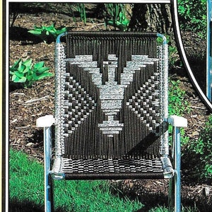 Eagle Macrame Chair • 1980s Macrame Patio Lawn Chairs Folding Deck Furniture Duck Goose Bird • PDF Pattern Book Booklet • 70s Vintage