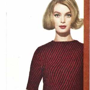 Stendhal Dress • 1960s Knitting Knit Sweaterdress Tunic Sweater Pattern • Vintage Vogue Knit •  1961 Woman&#39;s Digital PDF