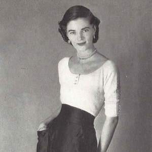 Helena Sweater • 1940s Knitting Knit Top Ballerina Ballet Blouse Shirt • 40s Vogue Vintage Pattern • Retro Women's Digital PDF