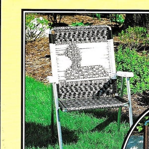 Loon Macrame Chair • 1980s Macrame Patio Lawn Chairs Folding Deck Furniture Duck Goose • PDF Pattern Book Booklet • 70s Vintage