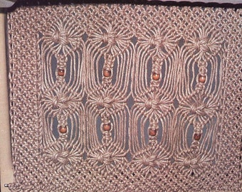 Van Drapes • 1970s Wall Art Hanging • Macrame Curtain Room Divider Fringe Knots • How To Instruction Hanger 70s Vintage Boho Hippie PDF