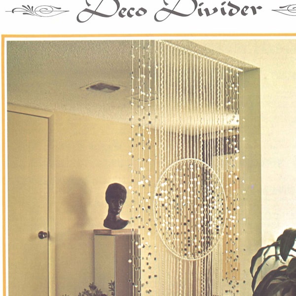 Deco Divider • Vintage Macrame Pattern Book PDF • 1970s Beaded Wall Hanging Bead Curtain • Room Divider Instant Download Booklet