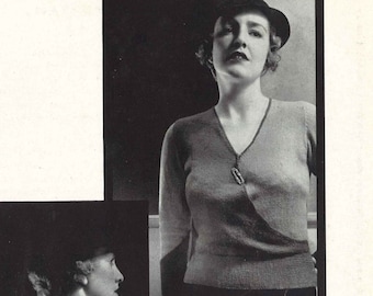 1930s Sweater Knitting Pattern PDF • Vintage Women's Knit Pullover, Jumper