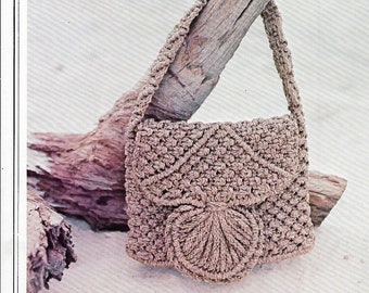 Seashell Purse • 1970s Macrame Pattern Bags Handbag • Macramé Purses Patterns Instruction Book 70s Vintage • Instant Download PDF