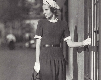 Vestido Dana • Vestido de novia de punto de los años 40 • Patrón vintage de los años 40 • PDF digital de punto retro para mujer