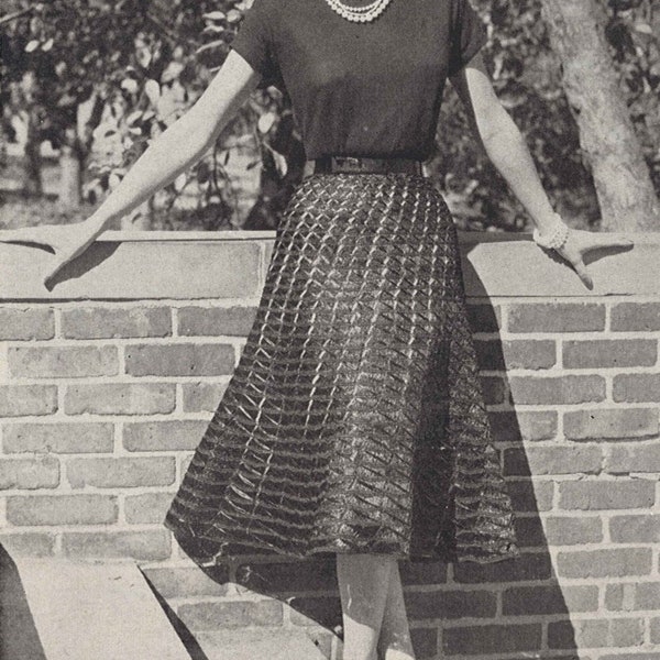 Flared Lace • 1950s Crochet Wedding Bridal Separates Cocktail Skirt • 50s Vintage Engagement Pattern • Retro Crocheting Women's Digital PDF