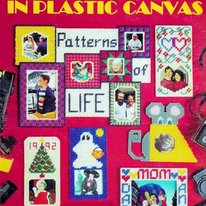 Vintage Plastic Canvas Pattern Book PDF Digital Download • Mini Photo Frame Plastic Canvas Magnet Pattern Dad Mom Frame Year Photo Collage