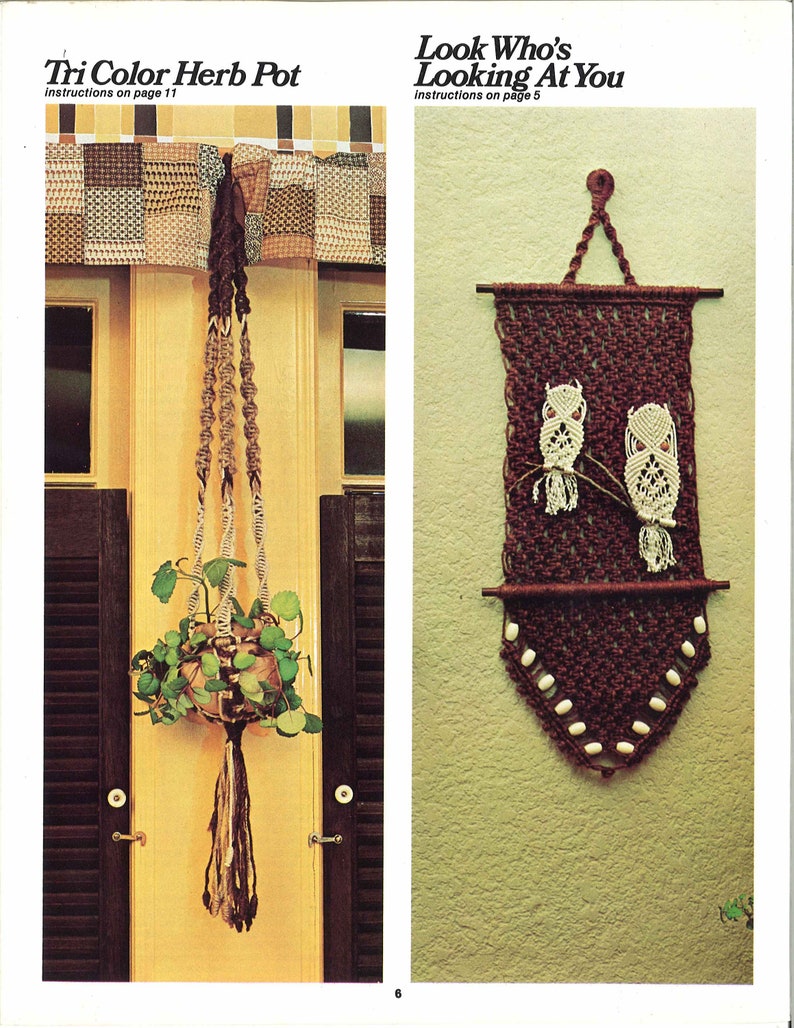 Owls U2022 1970s Macrame Pot Plant Hanger U2022 Owl Wall Hanging