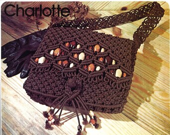 Charlotte • 1970s Macrame Beaded Bags Design Handbag Bead Purse Patterns • Bag Purses Instruction Pattern Book 70s Vintage  • Retro PDF