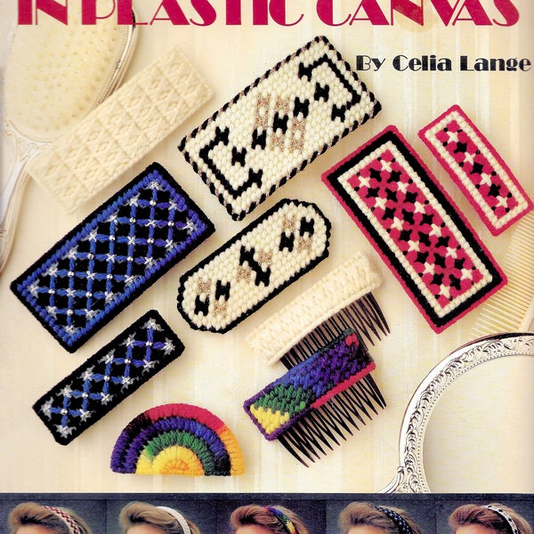 Vintage Plastic Canvas Pattern Book PDF • Plastic Canvas Hair Accessory Pattern Plastic Canvas Headband Pattern Plastic Canvas Barrette Clip