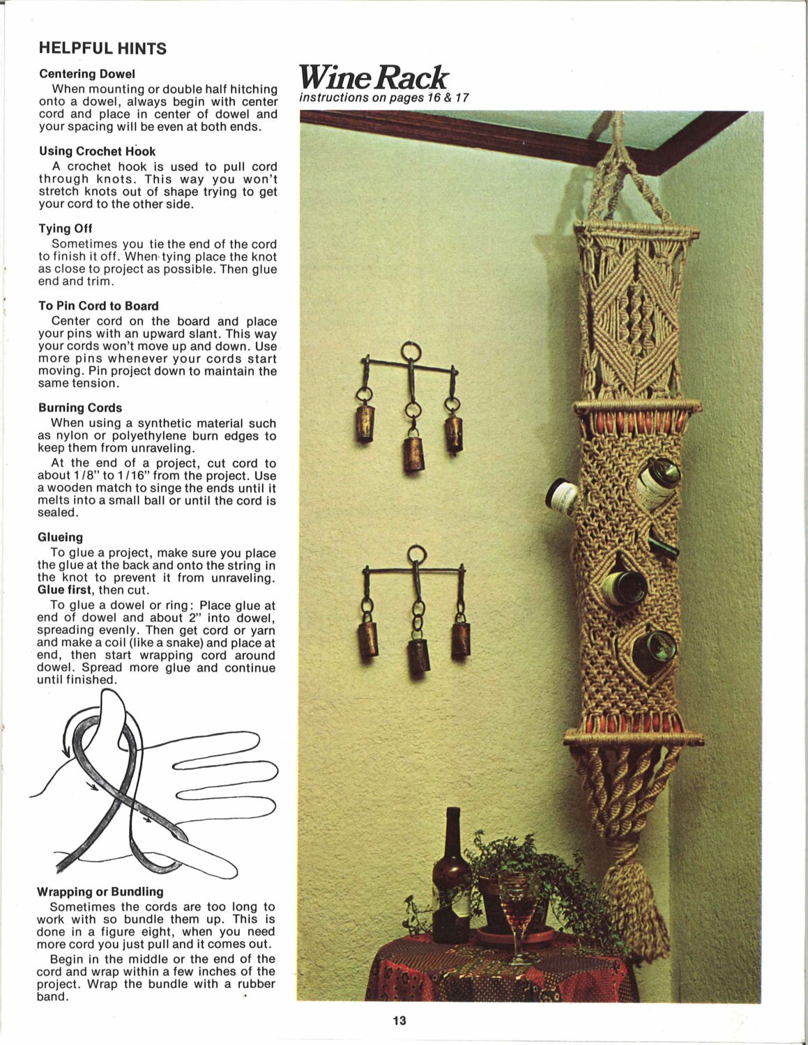 Macramé Why Knot 1970s Macrame Knots How to Instruction Etsy Canada