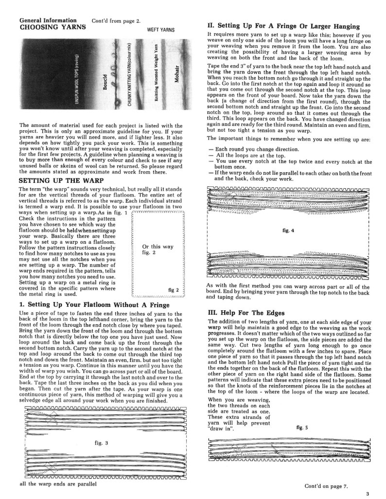 Vintage Weaving Pattern 1970s Flatloom Weaving Book Etsy