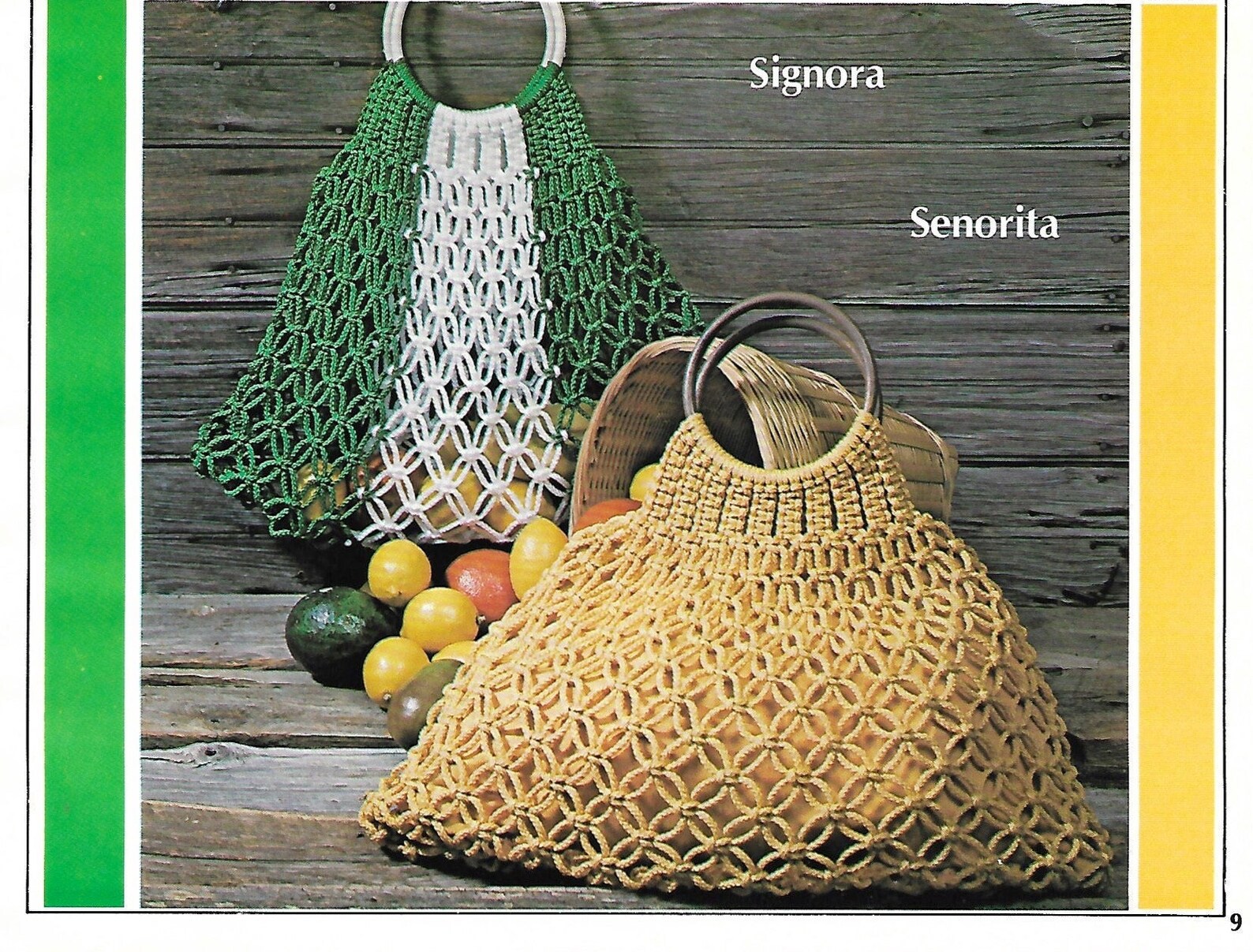 Lemon Lime Purses 1970s Macrame Bags Design Handbag - Etsy