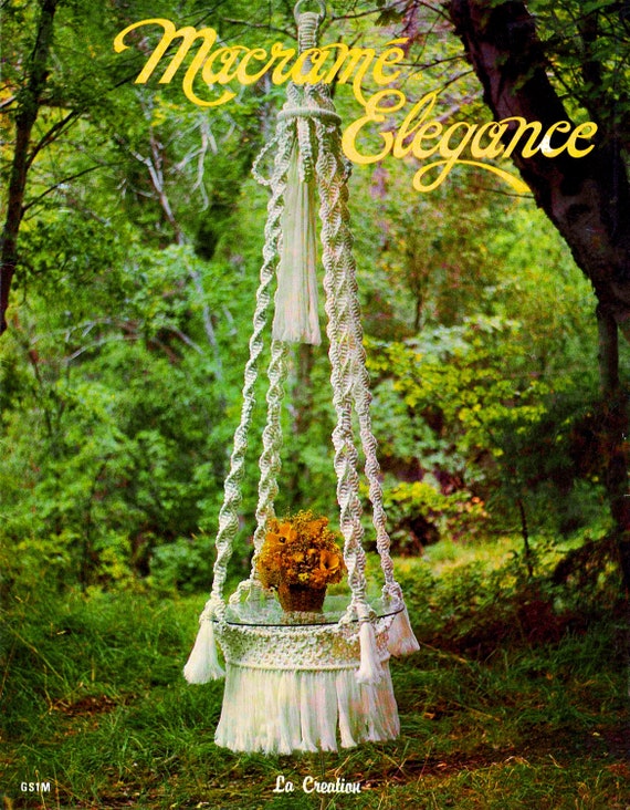 Vintage Macrame Pattern PDF • Plant Hanger, Owl, Hanging Table