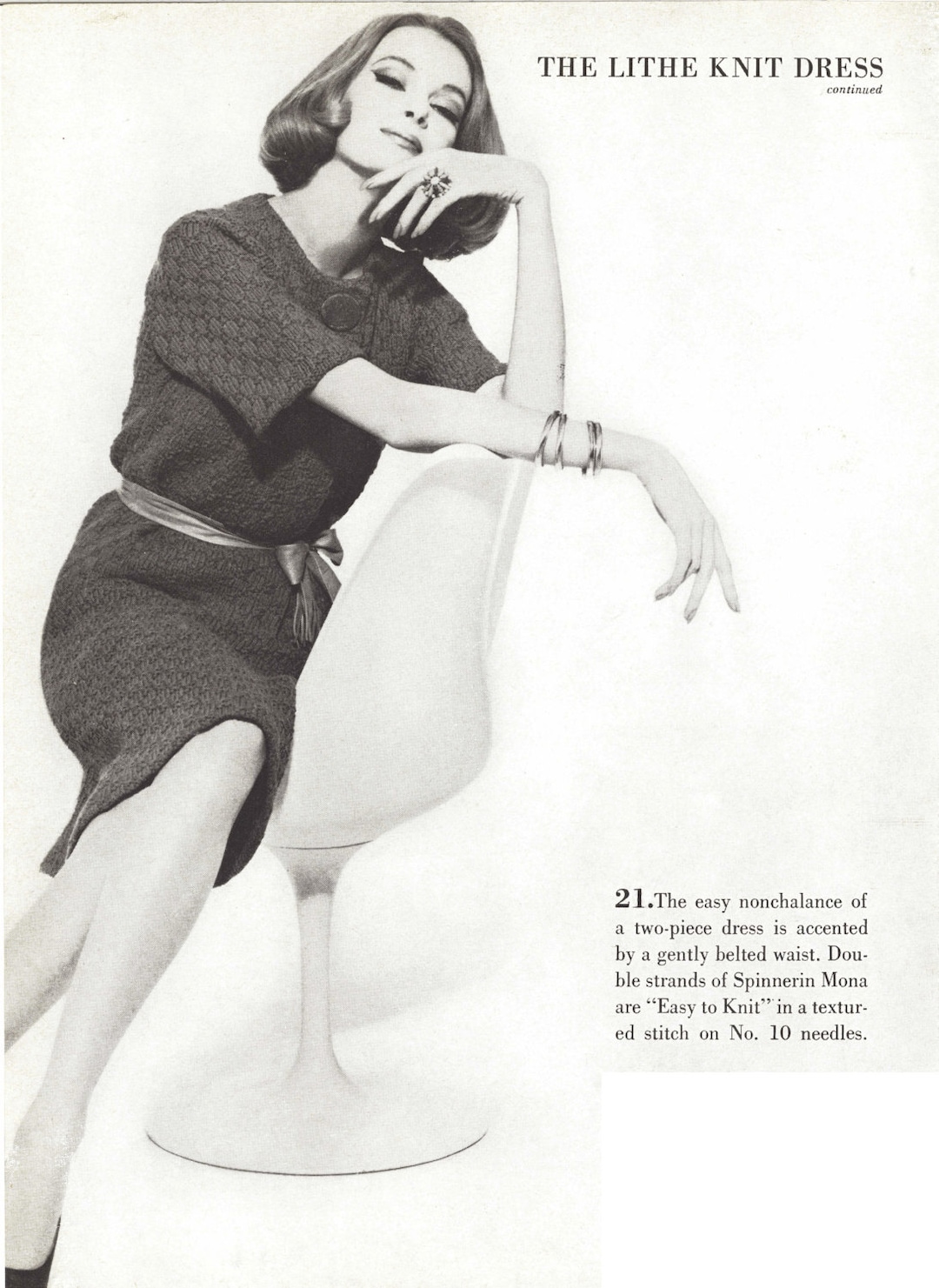Lithe Dress • 1960s Knitting Knit Jacket Sweaterdress Sweater Top Skirt ...