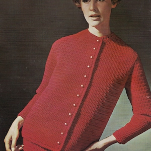 Sophisticated Suit • 1960s Cardigan Suit Pattern • Vintage Crochet Patterns • Retro Mary Maxim Volume 26 PDF
