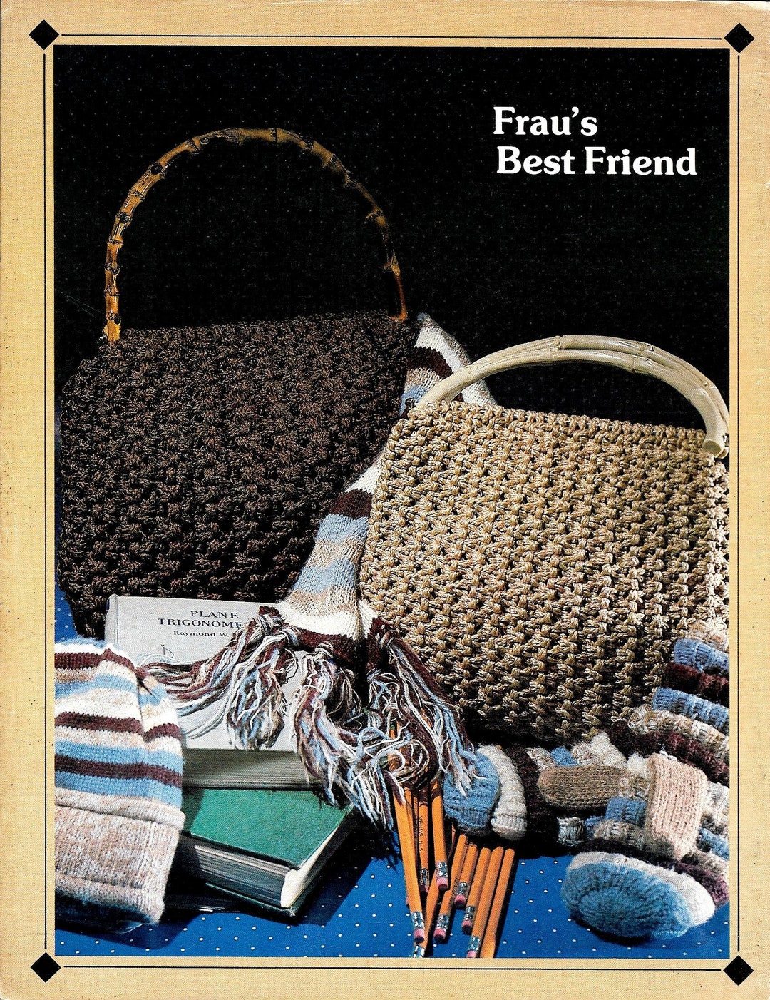 Macrame Purse Pattern • 1970s DIY Macrame Book Bags Handbag Purse Books ...