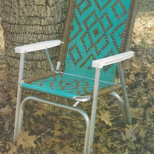 Apache Summer Macramé Chair • 1970s Macrame Patio Lawn Chair Ottoman Folding Deck Furniture Home • Pattern Book Booklet 70s Vintage PDF