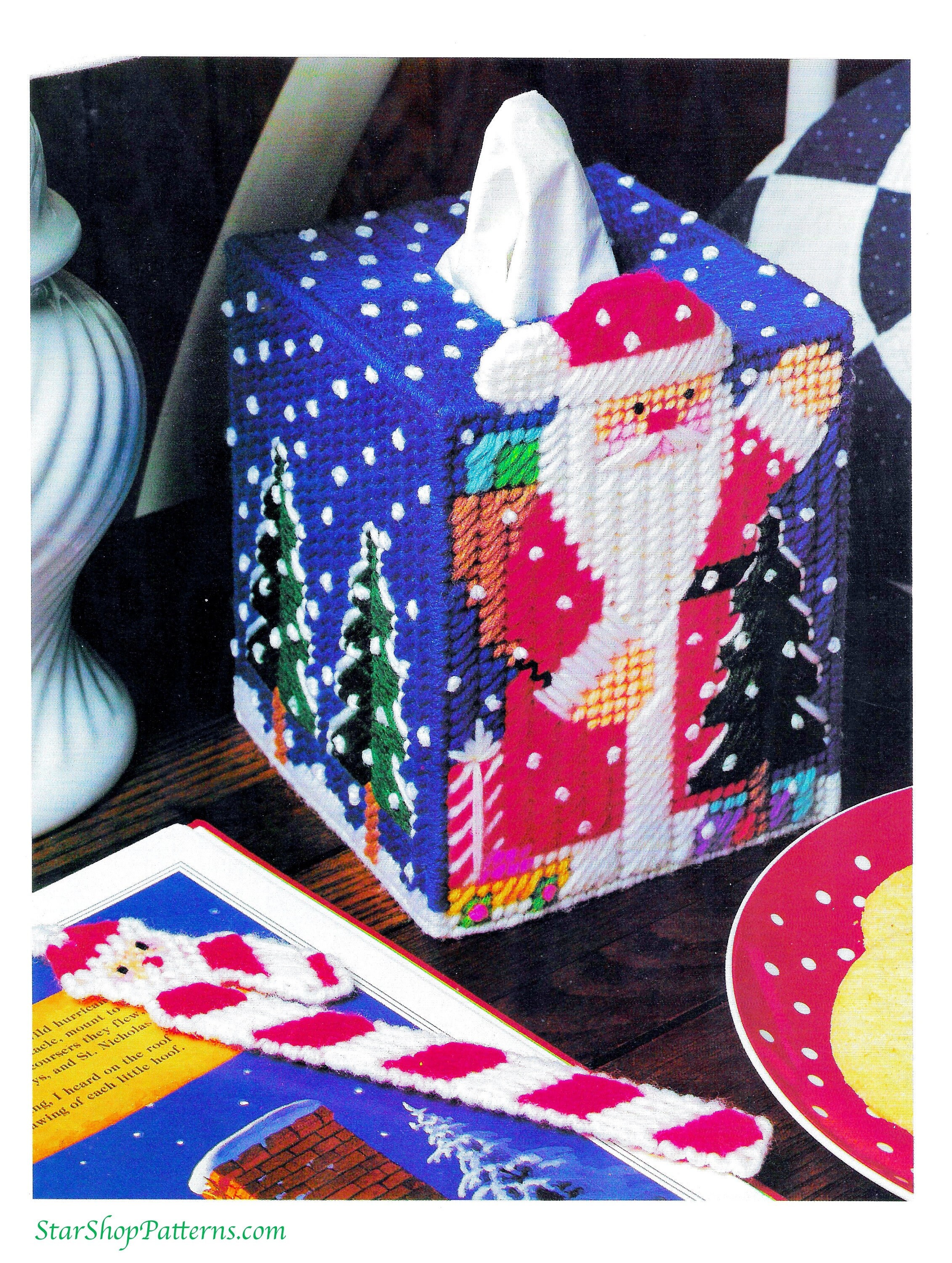 Vintage Plastic Canvas Pattern Book PDF Christmas Bird Tissue Box Cover Plastic  Canvas Pattern xmas Cardinal Tissue Box Cover Patterns 