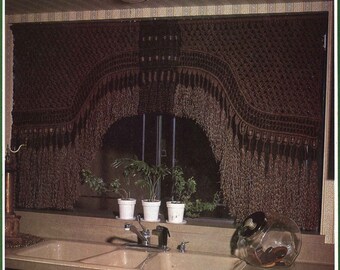 Granada • 1970s Drape Wall Art Hanging • Macrame Curtain Room Divider Fringe Knots • How To Instruction Hanger 70s Vintage Boho Hippie PDF