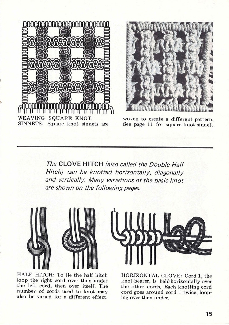 Handbook of Common Macramé Knots 1970s Macrame How to - Etsy