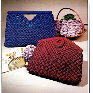 Macrame Purse • 1970s Macrame Patterns Bags Design Handbag Clutch Designs Bag Case • Pattern Book 70s Vintage • Digital Download PDF