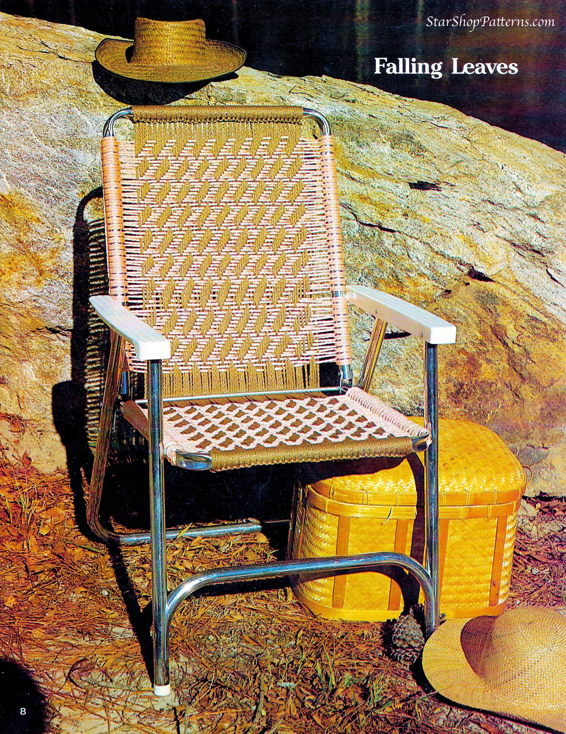 Macrame Chairs 1980s Macrame Patio Lawn Chair Folding Deck 