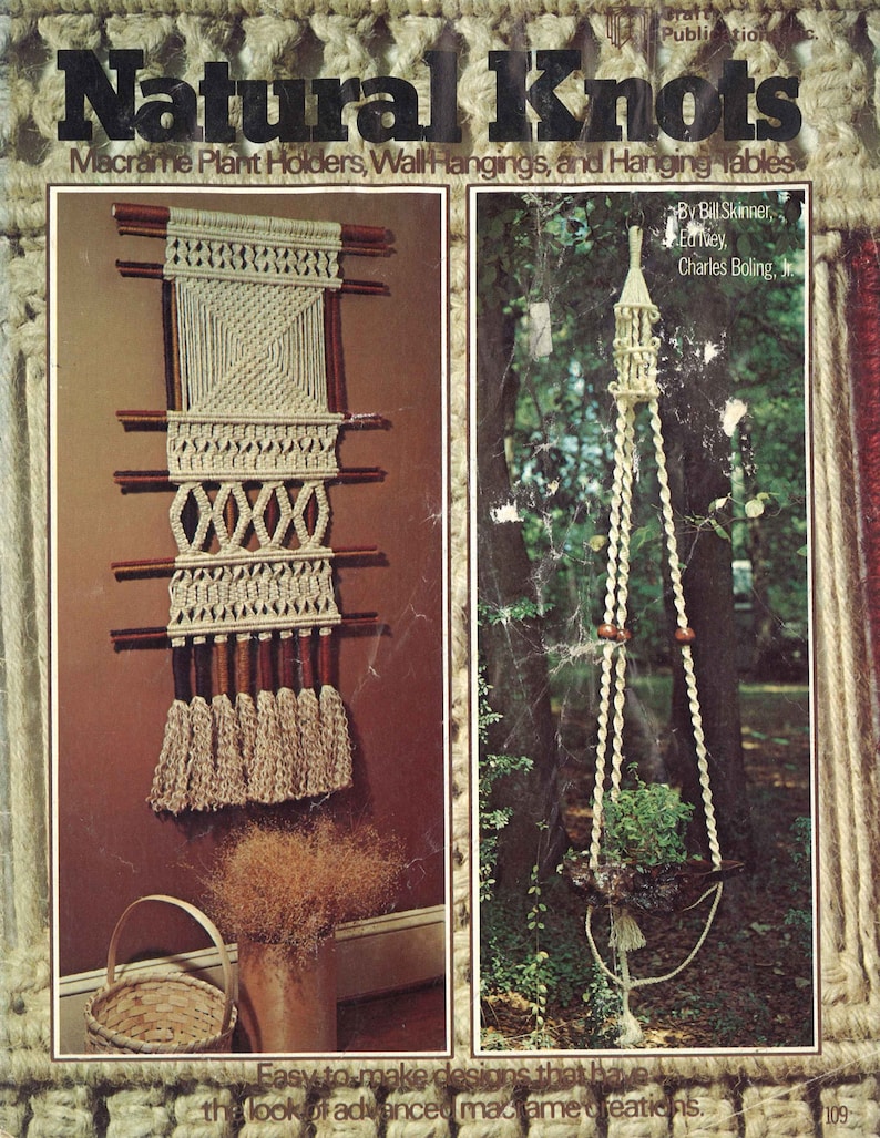 Macramé Natural Knots 1970s Macrame Pattern Book 70s Etsy