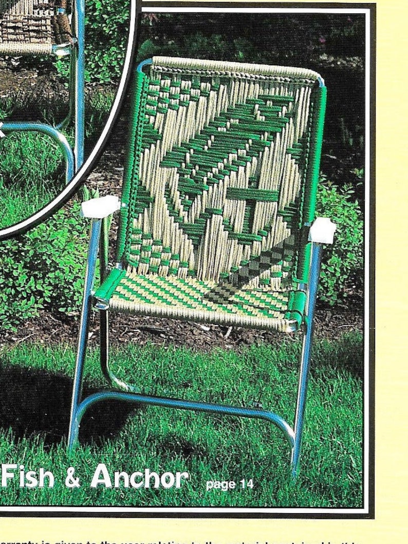Fish Anchor Macrame Chair 1980s Macrame Patio Lawn Chairs Etsy