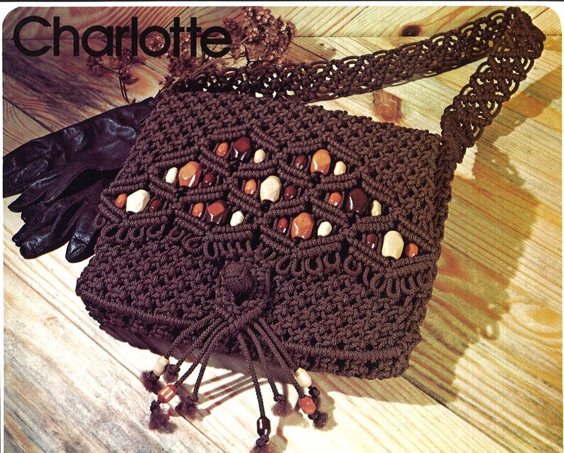 Purse Strings 1970s Macrame Bags Design Handbag Designs Etsy