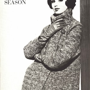 Lady Grey • 1960s Knitting Turtleneck Sweater Opera Coat Pattern • Vintage Vogue Duster Jacket Knit •  1961 Woman&#39;s Digital PDF