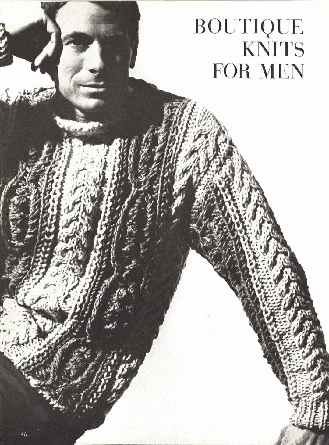 Aran Bulky 1960s Fisherman's Knitting Cabled Irish - Etsy Canada