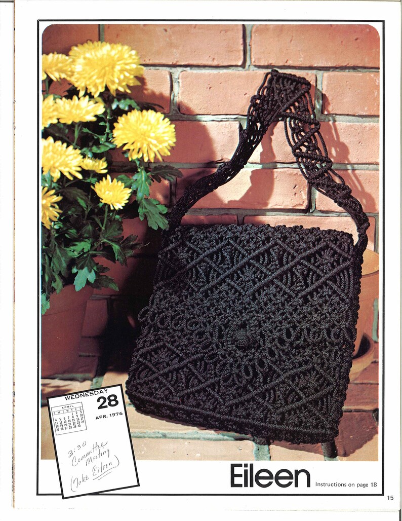 Purse Strings 1970s Macrame Bags Design Handbag Designs Etsy