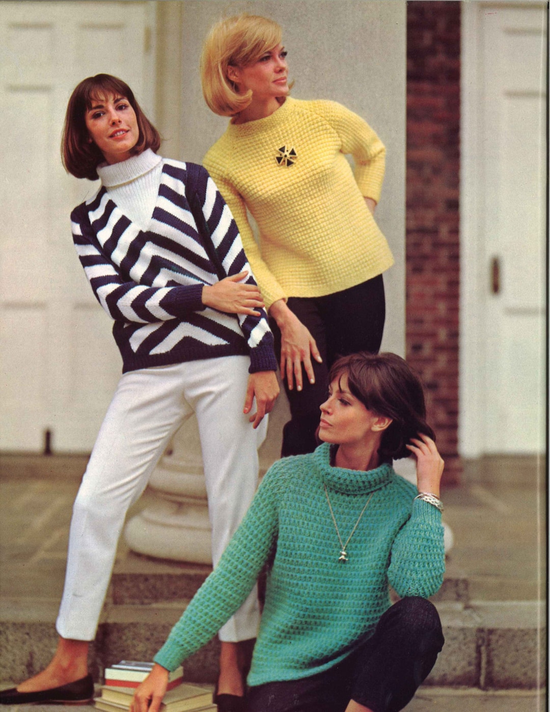 Mod Trio • 1960 年代のプルオーバー ストライプ セーター パターン  